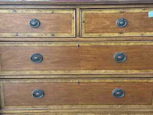 Inlaid timber chest of drawers - 4