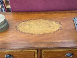 Inlaid timber chest of drawers - 5