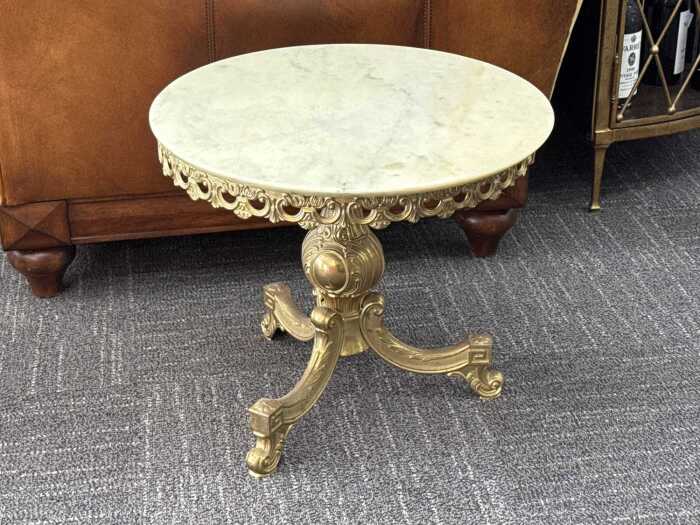 Italian marble-top round side table