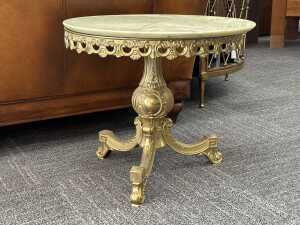 Italian marble-top round side table - 4