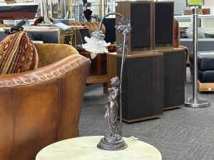 Figural lady lamp