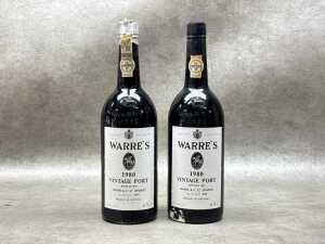 Two bottles of Warre's Port 1980 (RRP $300 each)