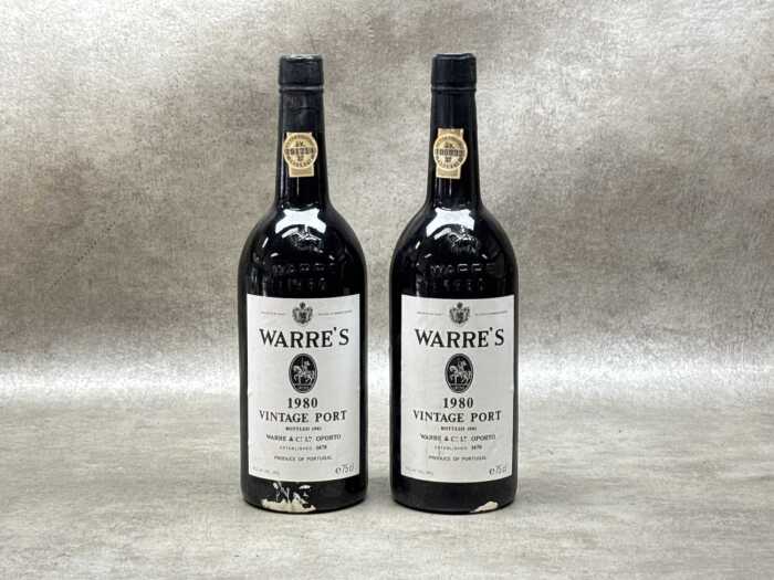 Two bottles of Warre's Port 1980