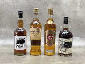 Four bottles of rum