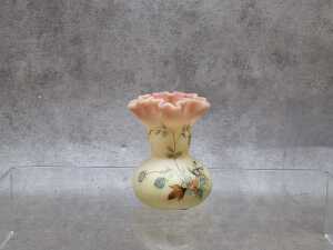 Mid-century Walther Glass 'Solifluer' bud vase, Uranium glass