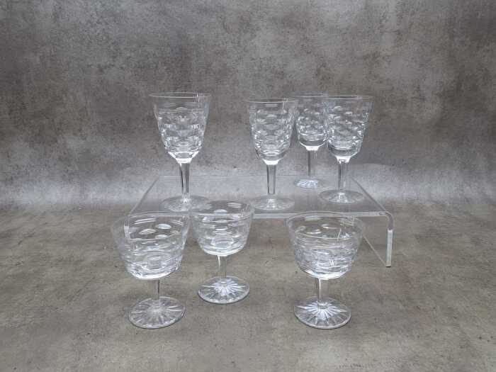 Seven assorted Waterford crystal wine glasses