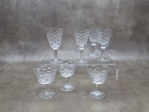 Seven assorted Waterford crystal wine glasses
