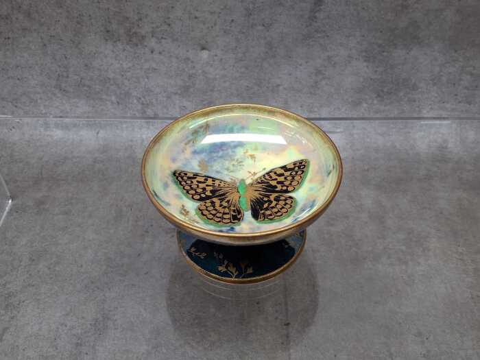Aynsley Butterfly lustre porcelain footed dish