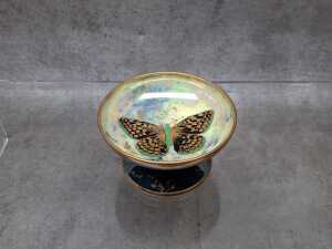 Aynsley Butterfly lustre porcelain footed dish