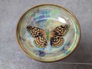 Aynsley Butterfly lustre porcelain footed dish - 4