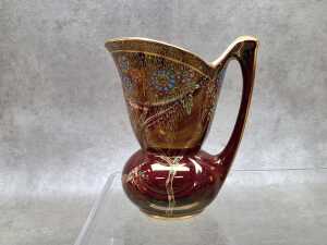 Five Crown Devon red and gilded porcelain pieces - 3