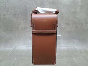 Designer-style brown leather phone/ sunglasses pouch - 2