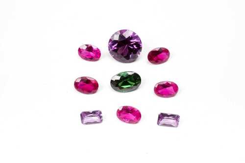A collection of synthetic gemstones weighing 2.64ct