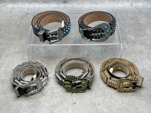 Five designer style belts