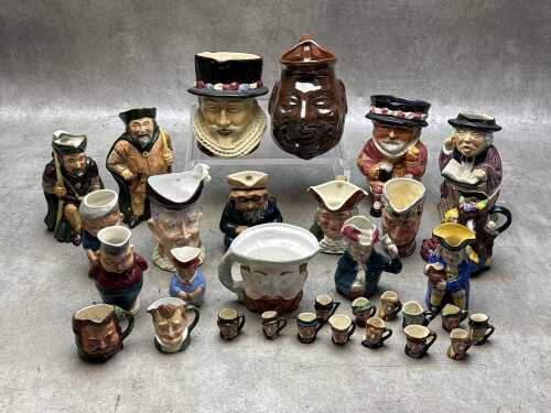 Collection of Toby and character jugs