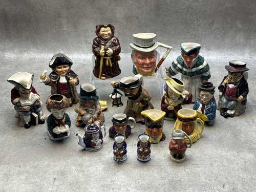 Collection of Toby and character jugs