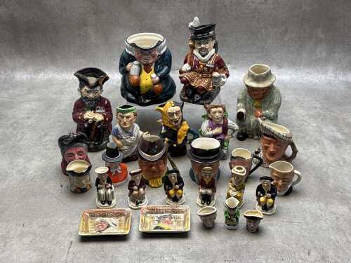 Collection of Toby and character jugs