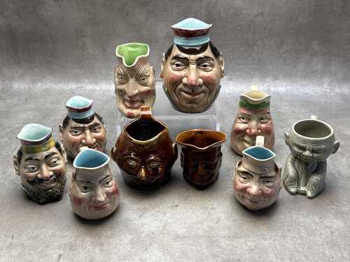 Collection of Toby and character jugs