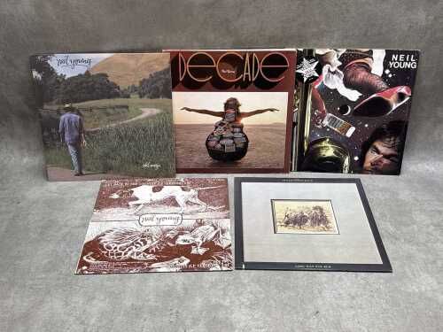 Five Neil Young vinyl records