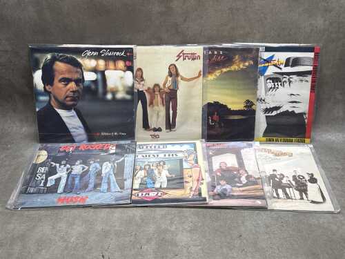 Eight Australian Rock vinyl records