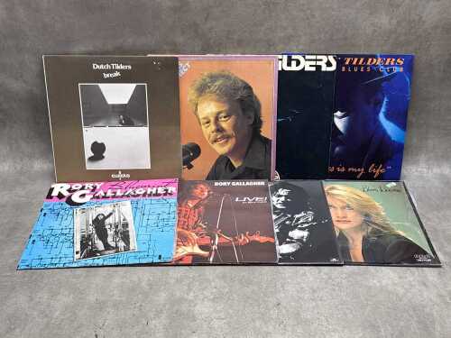 Eight Australian and Irish Blues vinyl records