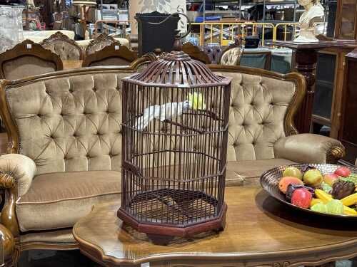Chinese timber birdcage