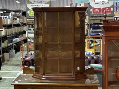 Wall mounted glass front timber display case
