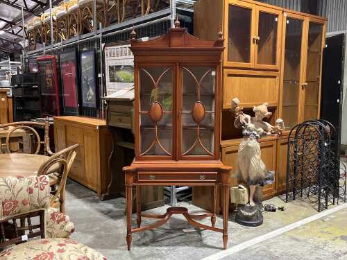 Sheraton revival-style display cabinet