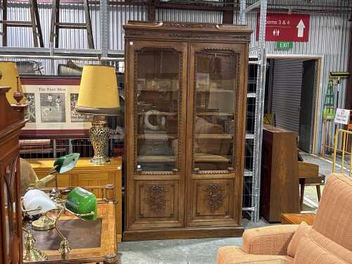 French walnut bookcase