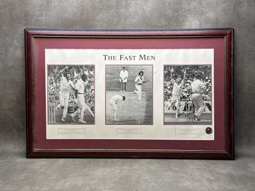 'The Fast Men' framed and signed cricket poster