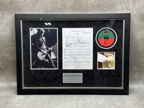 Led Zeppelin 'Whole Lotta Love' framed music sheet