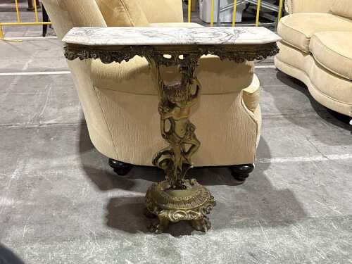 Antique-style gilt console table