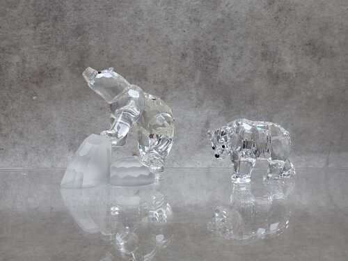 Two Swarovski Crystal bear figures