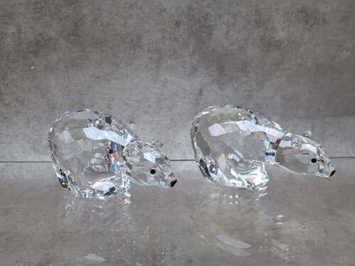 Two Swarovski Crystal polar bear figures
