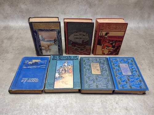 Seven antique books