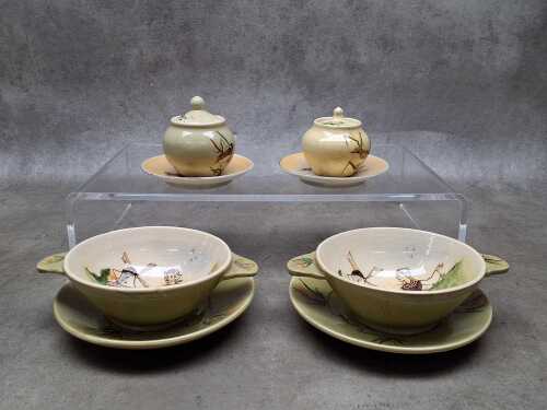 Mid-century Martin Boyd and Brownie Downing decorative hand-painted ceramics