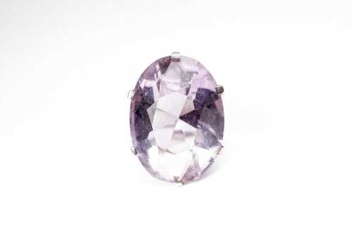An amethyst cocktail ring in sterling silver