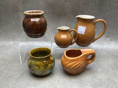 Five pieces of Australian pottery