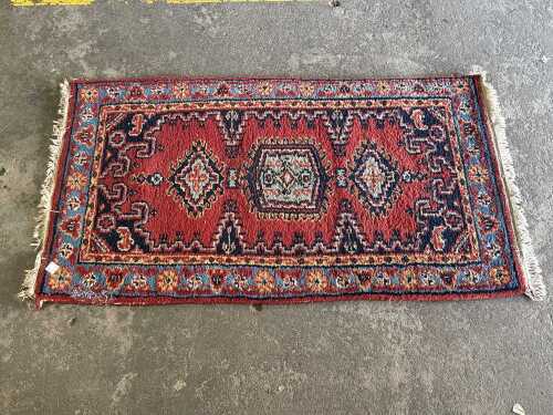 Vintage hand-knotted Persian wool and cotton rug