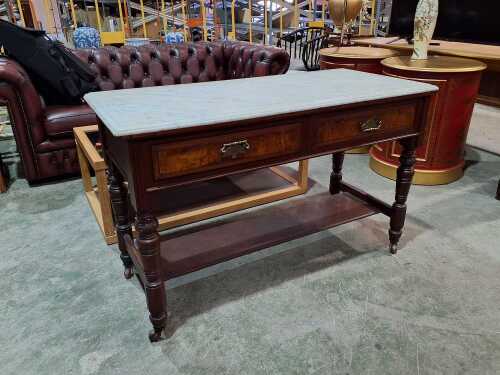 Antique console table with marble top