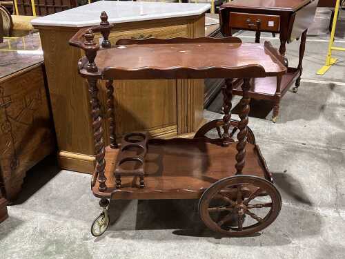 Vintage style two-tier bar cart