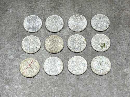 Twelve 1966 Australian 50c pieces