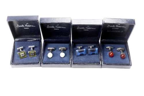 Four sets of Babette Wasserman, London cufflinks
