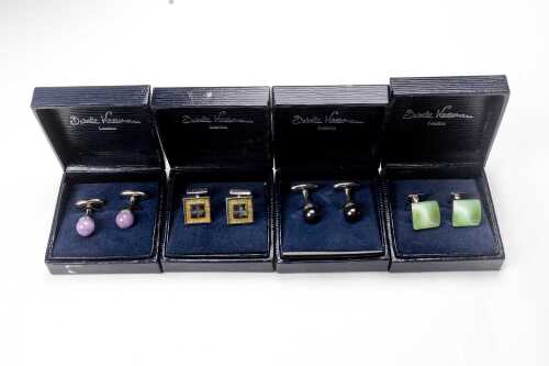 Four sets of Babette Wasserman, London cufflinks