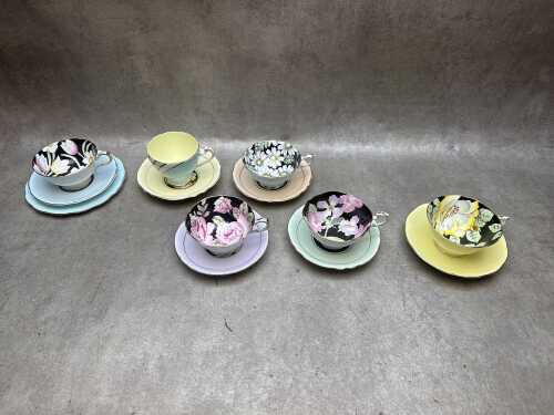 Six English porcleain cup and saucers