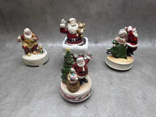 Four Christmas Japanese ceramic musical figures