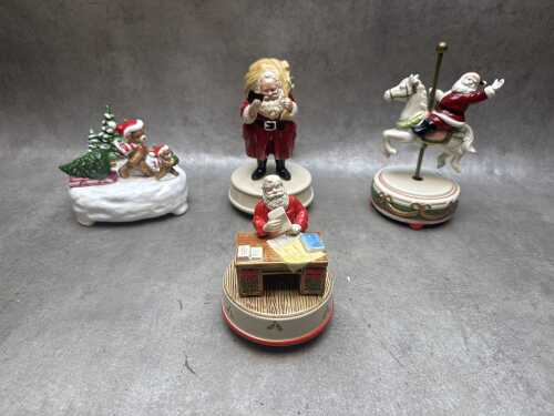 Four Christmas Japanese ceramic musical figures