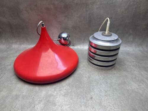 Two retro style metal light fittings