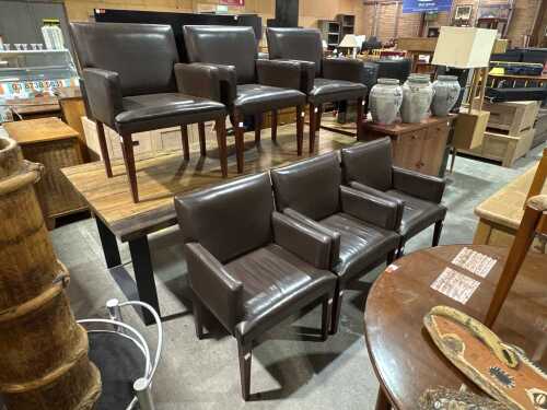 Set of six contemporary dining chairs