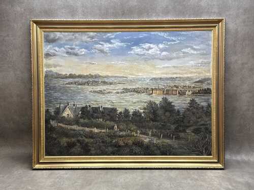 Artist unknown, (English estuary) 1907, oil painting on canvas